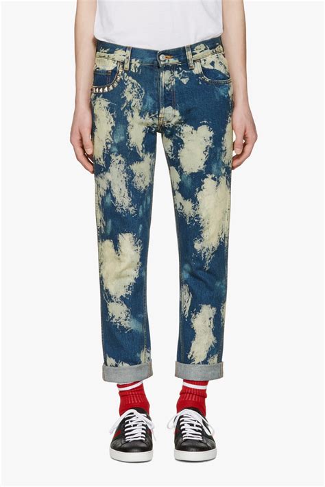 gucci punk printed jeans|Gucci Cotton Denim Punk Jeans .